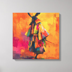 Abstract Samurai Warrior Silhouette Canvas Print
