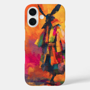 Abstract Samurai Warrior Silhouette iPhone 16 Case