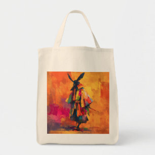 Abstract Samurai Warrior Silhouette Tote Bag