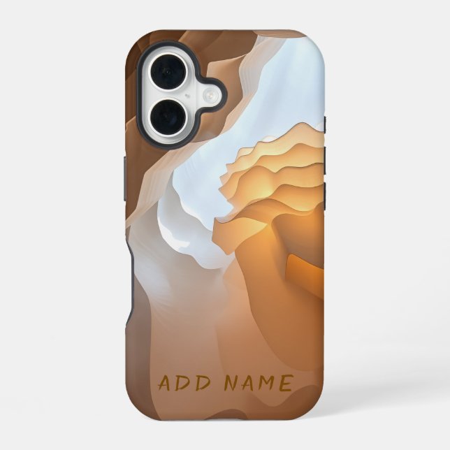 Abstract Sandstone Waveforms iPhone 16 Case (Back)