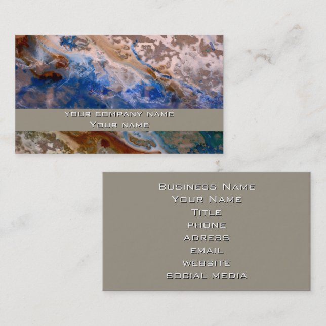 Abstract sandy beach pattern water foam pattern  business card (Front/Back)