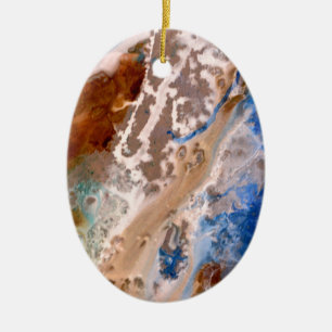 Abstract sandy beach pattern water foam pattern  ceramic tree decoration