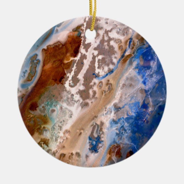 Abstract sandy beach pattern water foam pattern  ceramic tree decoration (Front)
