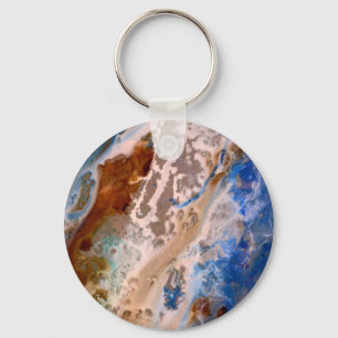 Abstract sandy beach pattern water foam pattern  key ring