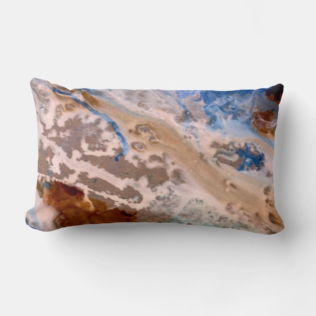 Abstract sandy beach pattern water foam pattern  lumbar cushion (Front)