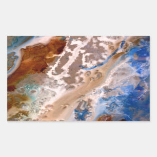 Abstract sandy beach pattern water foam pattern rectangular sticker