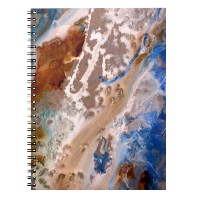 Abstract sandy beach pattern water foam pattern  spiral notebook (Front)