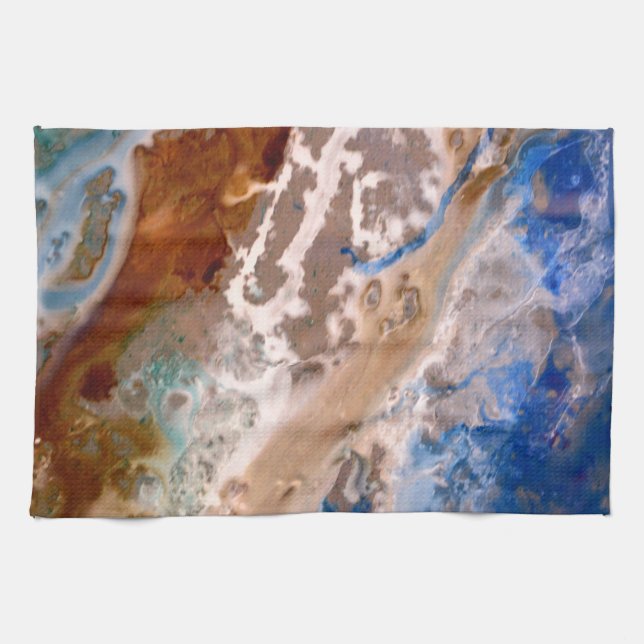 Abstract sandy beach pattern water foam pattern  tea towel (Horizontal)