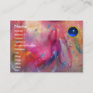ABSTRACT SAPPHIRE ,bright red pink blue Business Card