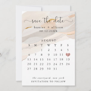 Abstract Save The Date Calendar Flyer Invitation