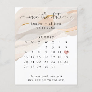 Abstract Save The Date Calendar Flyer Invitation