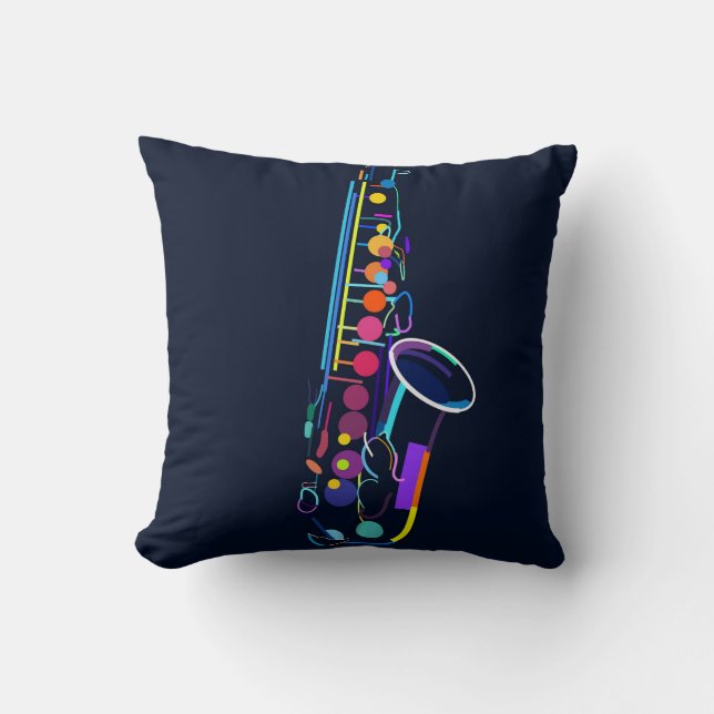  Abstract saxophone Cushion (Front)