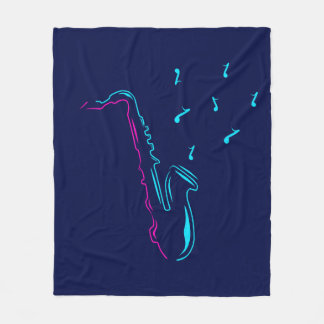 Abstract Saxophone Fleece Blanket