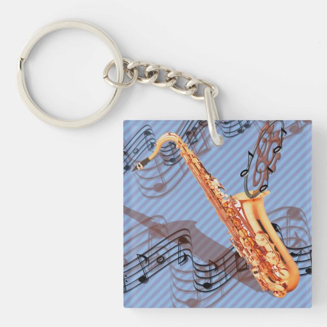Abstract Saxophone Keychain (Front)