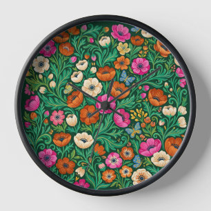 Abstract Scandinavian Anemones Garden Art Clocks