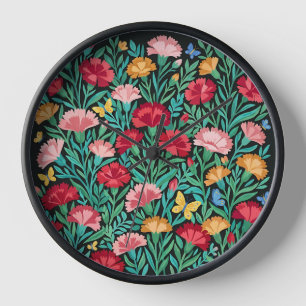 Abstract Scandinavian Carnation Clock Art Clocks