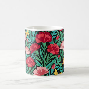 Abstract Scandinavian Carnations Coffee Mug