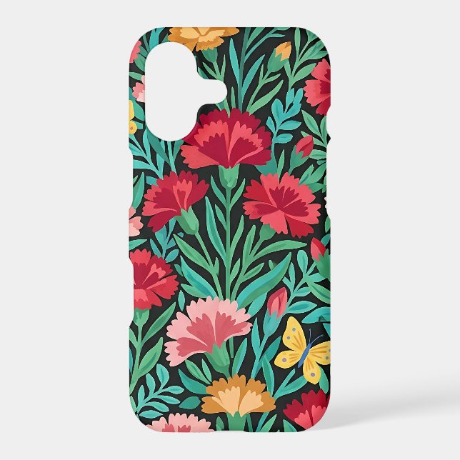 Abstract Scandinavian Carnations iPhone Cases (Back)