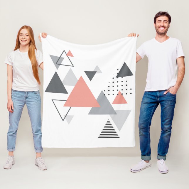 Abstract Scandinavian Geometric Design Fleece Blanket (In Situ)