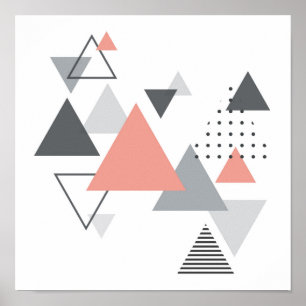 Abstract Scandinavian Geometric Design Poster