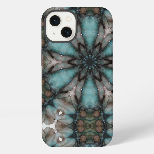 Abstract Sci-fi Turquoise Star Windmill iPhone Case (Back)