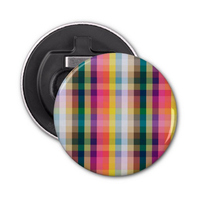 Abstract Scottish Plaid Bottle Opener (Front)