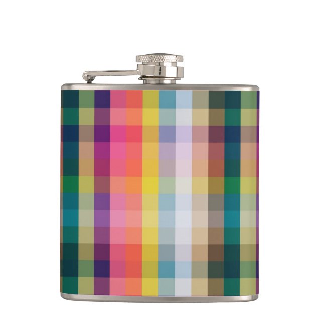 Abstract Scottish Plaid Hip Flask (Front)