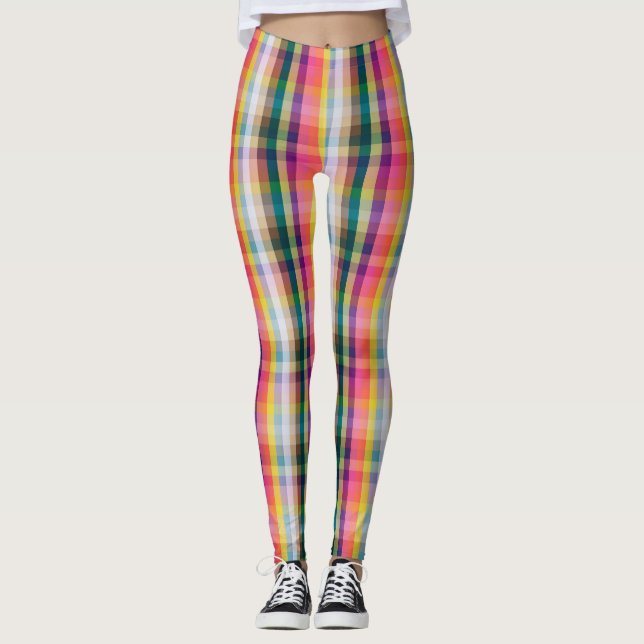 Abstract Scottish Plaid Leggings (Front)