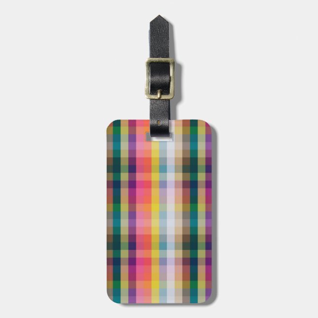 Abstract Scottish Plaid Luggage Tag (Front Vertical)