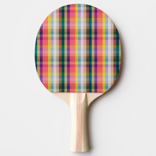 Abstract Scottish Plaid Ping Pong Paddle (Front)