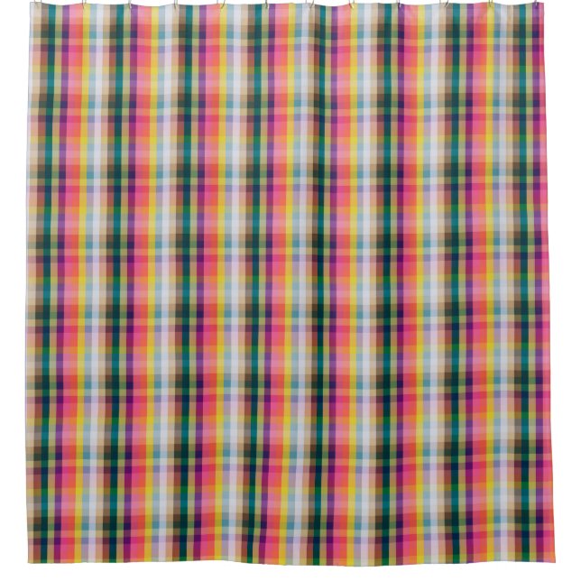 Abstract Scottish Plaid Shower Curtain (Front)