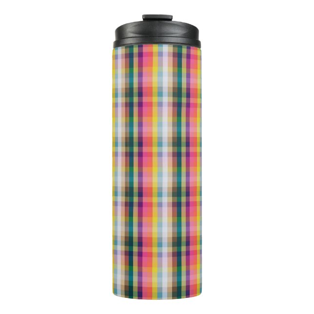 Abstract Scottish Plaid Thermal Tumbler (Front)