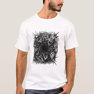 Abstract Screaming Abyss Sketch Art T-Shirt