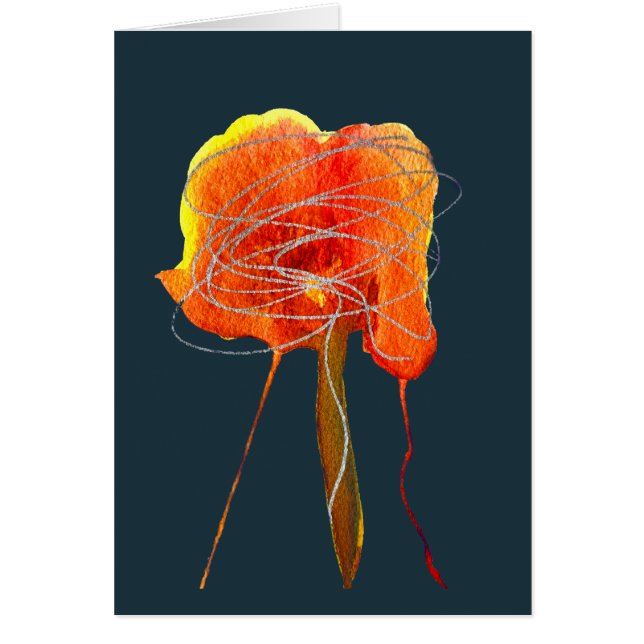 Abstract scribble floral flower modern art (Front)