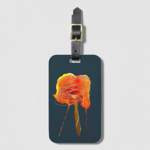 Abstract scribble floral flower modern art luggage tag