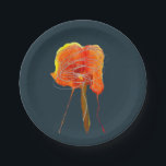 Abstract scribble floral flower modern art paper plate<br><div class="desc">Abstract art design with a scribble art floral design flower. Simple and modern. Colourful unique art modern style red and navy blue theme.</div>