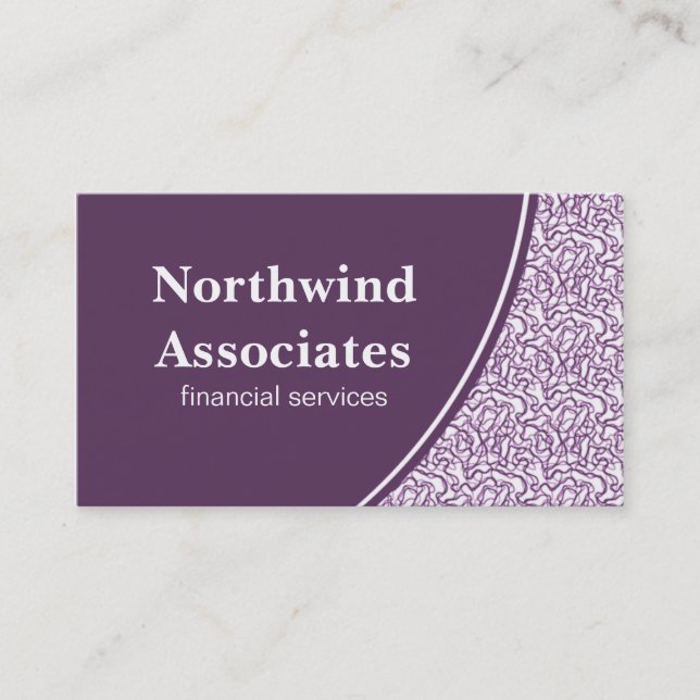 Abstract Scribbles Business Card, Violet Card (Front)