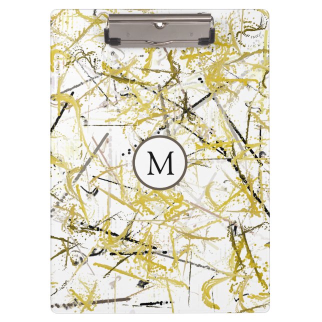 Abstract Scribbles - Mustard and Brown Clipboard (Front)