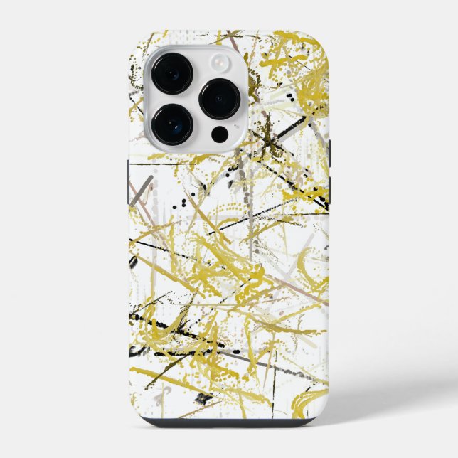 Abstract Scribbles - Mustard and Brown iPhone Case (Back)