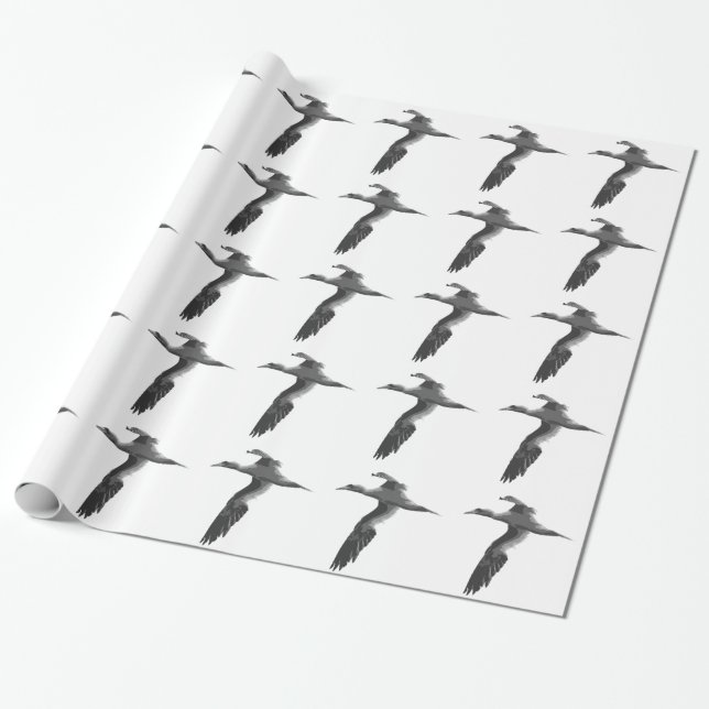 Abstract Sea Birds Wrapping Paper (Unrolled)