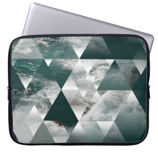 abstract sea geometric background with triangles,  laptop sleeve