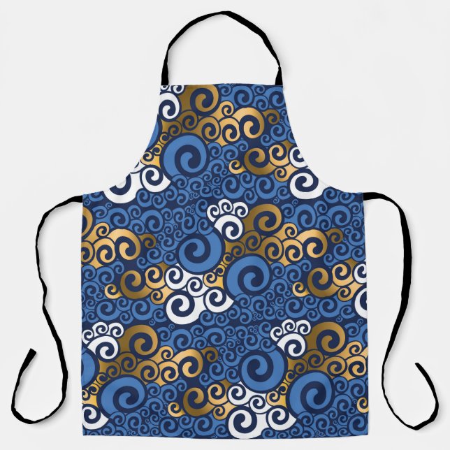 Abstract sea water seamless pattern apron (Front)