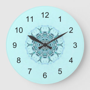 Abstract seafoam large clock