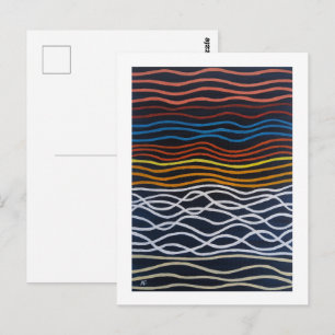 Abstract Seafront Painting by Alfred Fox Postcard