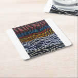 Abstract Seafront Painting by Alfred Fox Square Paper Coaster<br><div class="desc">Abstract Seafront Painting by Alfred Fox Drink Coaster.</div>