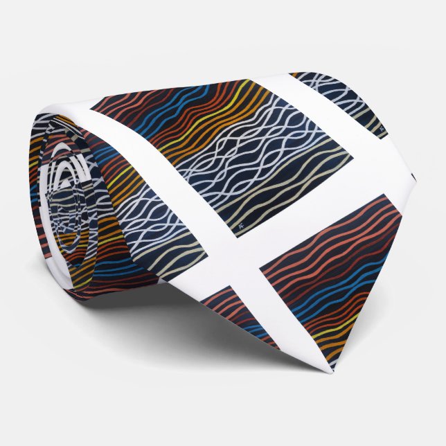 Abstract Seafront Painting by Alfred Fox Tie (Rolled)