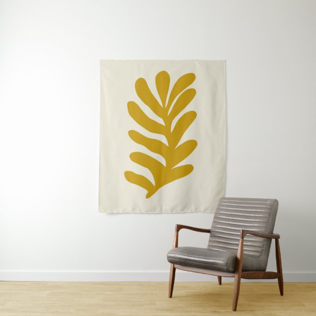 Abstract Seagrass - Ochre #1 #wall #art Tapestry (In Situ)
