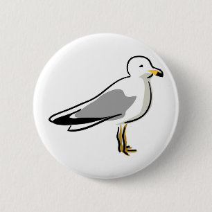 Abstract Seagull 6 Cm Round Badge