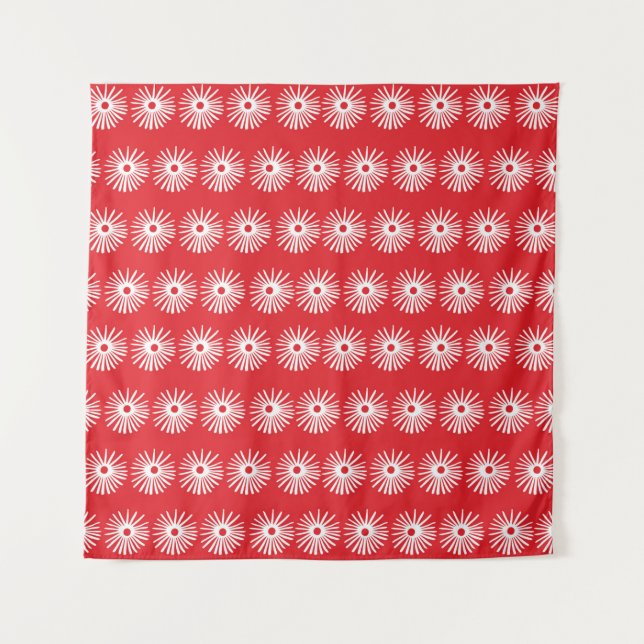 Abstract seamless black and white floral texture.  tapestry (Front)