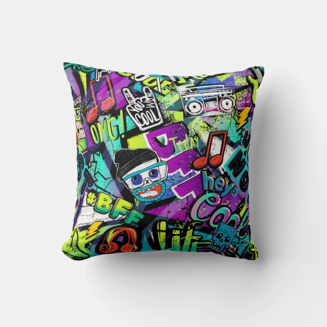 Abstract seamless cartoon pattern. Repeated with m Cushion (Front)